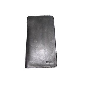 ROOTS Canada Gray Leather Bifold Checkbook Credit Card ID Slot Wallet